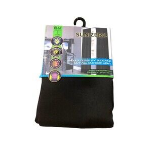 Sun Zero Black Out Curtain One Panel size 37” Wide x 84” length Black NEW